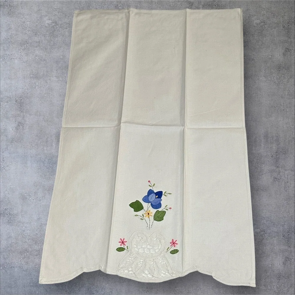 Hand Towels Cream Good Vintage Applique Floral Lace Set of 5
